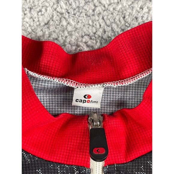 Capo Forma Jersey Mens Large Cycling Full Zip Velo News Red Black Made in Italy - Picture 3 of 11